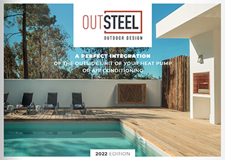 OUTSTEEL casing for heat pump, brochure dedicated for swimming-pool environment
